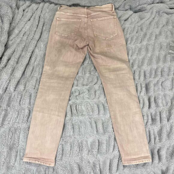 Express Jeans Women 6R High Rise Ankle Legging Skinny Stretch Denim Pink Pastel - Picture 2 of 9